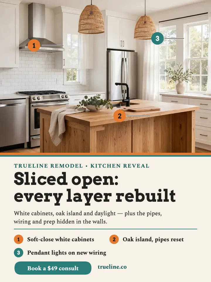 Trueline kitchen remodel reveal: kitchen remodel reveal template