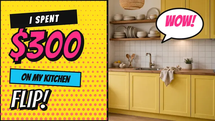 $300 kitchen flip thumbnail template