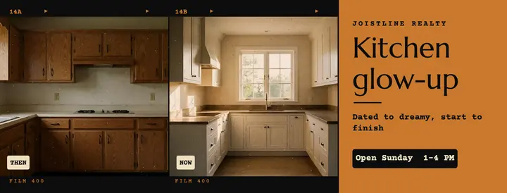 Kitchen then and now diptych cover template
