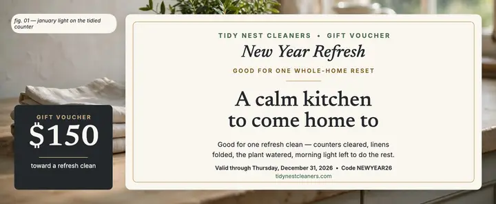 Tidy Nest kitchen refresh gift voucher template