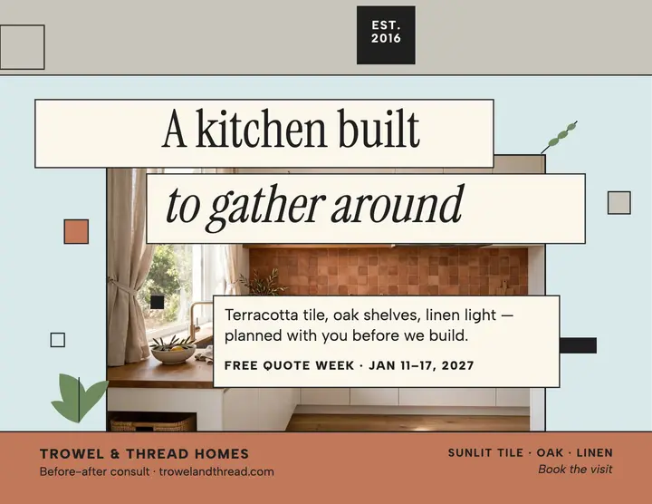 Trowel and Thread kitchen remodel flyer template