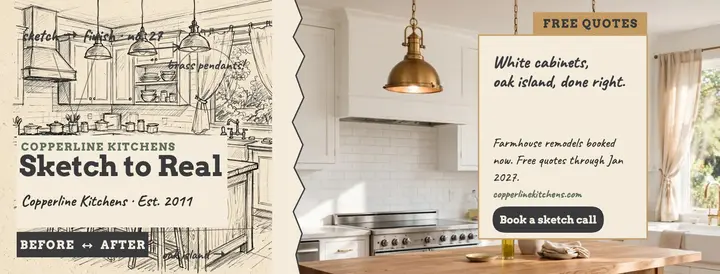 Copperline sketch to photo kitchen cover template