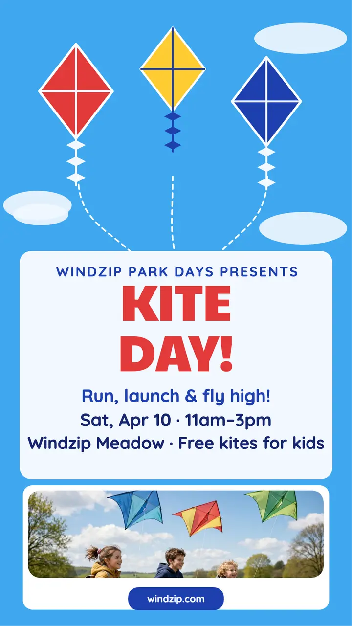 Windzip Kite Day kids story template