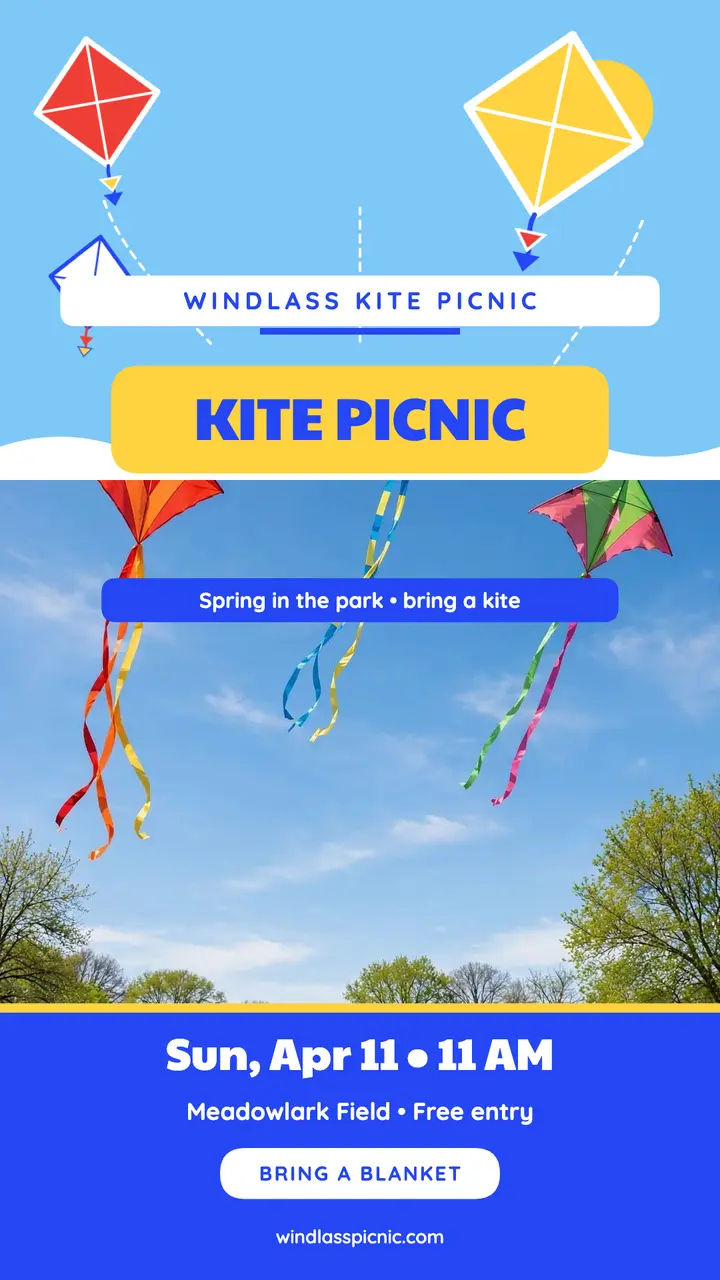 Windlass Kite Picnic spring story template