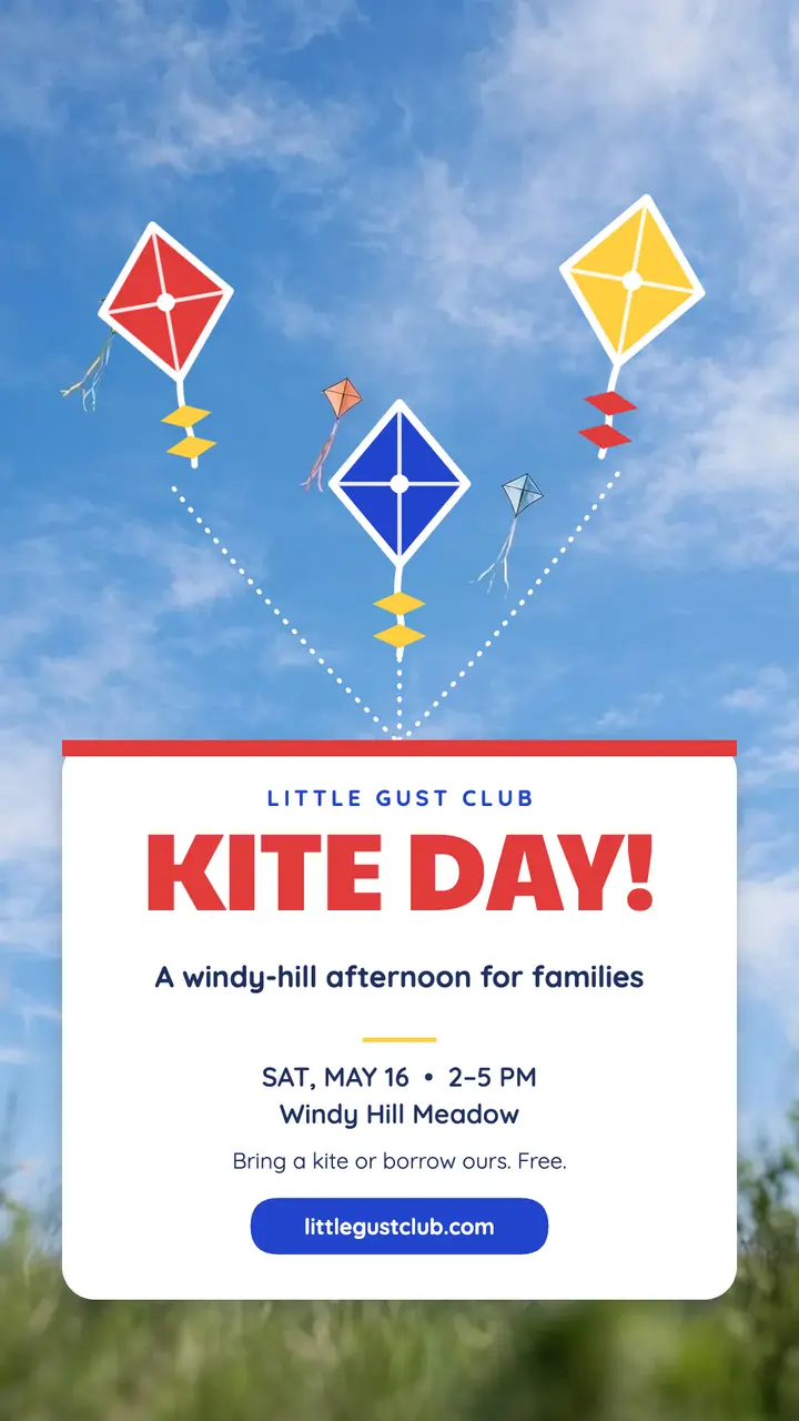 Little Gust Club kite day story template
