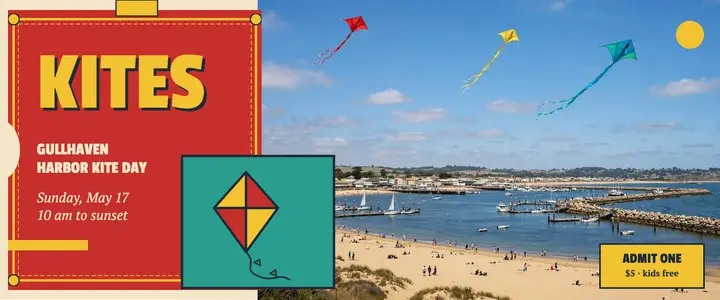 Gullhaven harbor kite day ticket template