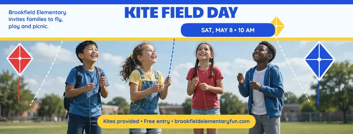 Brookfield kite field day cover template