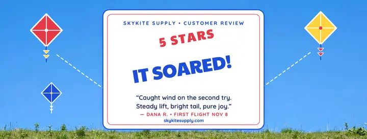 Skykite Supply first flight review cover template