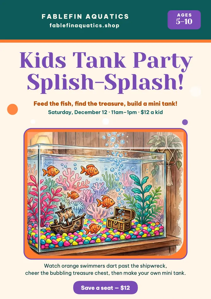 Fablefin Kids Tank Party flyer template