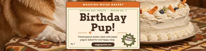 Wagging Whisk birthday pup banner template
