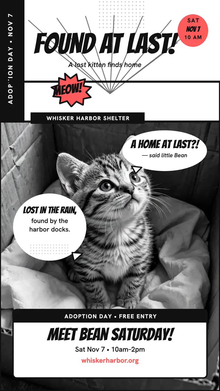 Bean kitten adoption manga story template