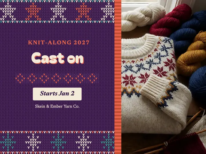 Knit-along 2027 Fair Isle New Year slide: knit-along slide template