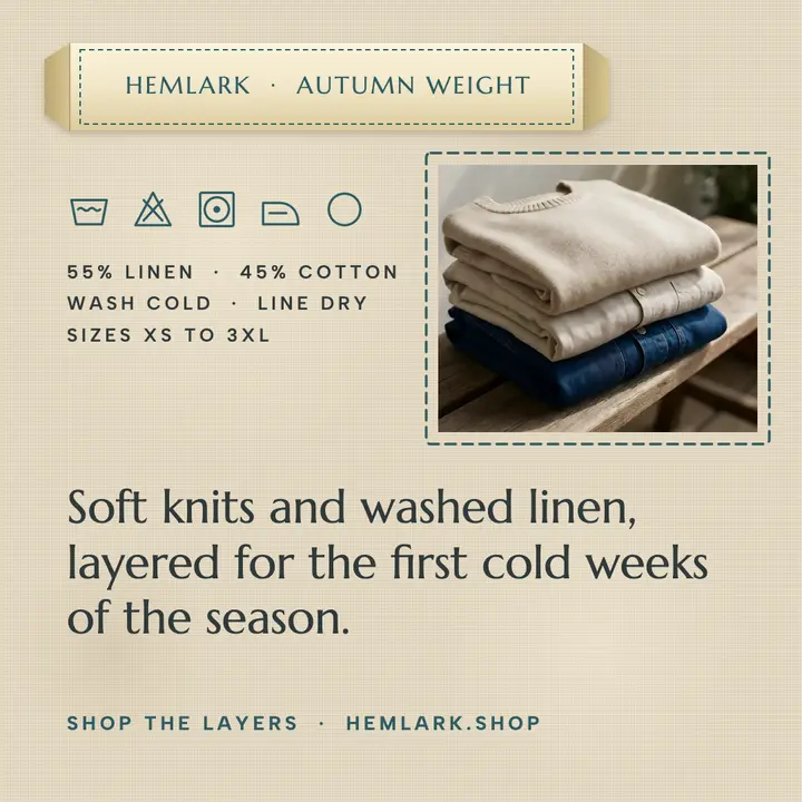 Hemlark knit and linen layers woven label post template