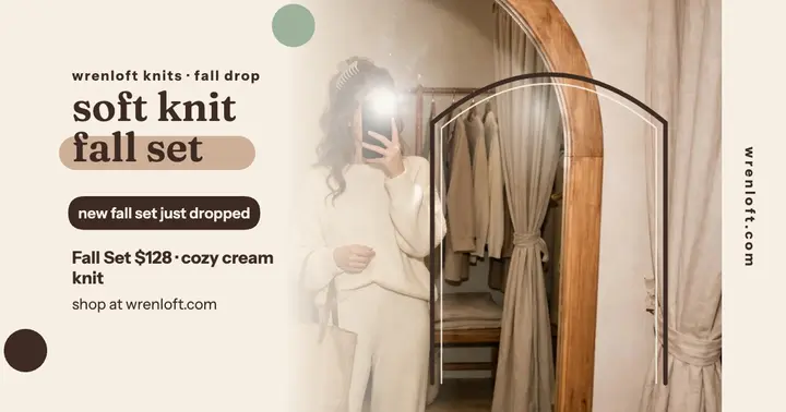Wrenloft knit set mirror selfie post template