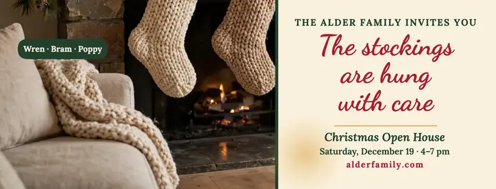 Alder family stocking mantel Christmas cover template