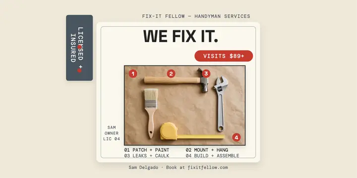 Fix-It Fellow knolled menu post template