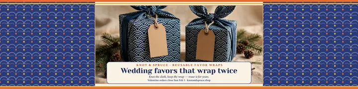 Knot and Spruce favor wraps banner template