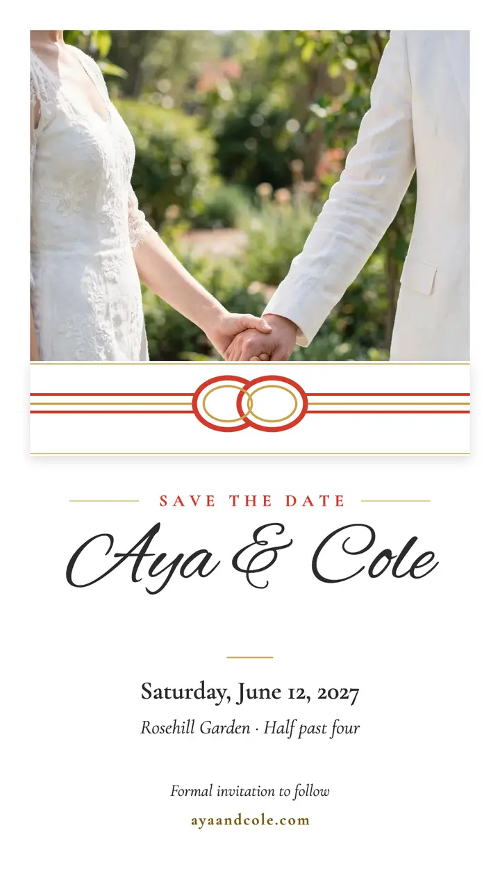Aya and Cole knotted save the date template