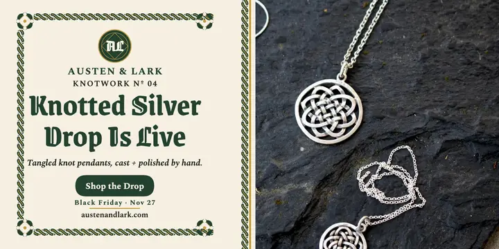 Austen and Lark knotted silver drop post template