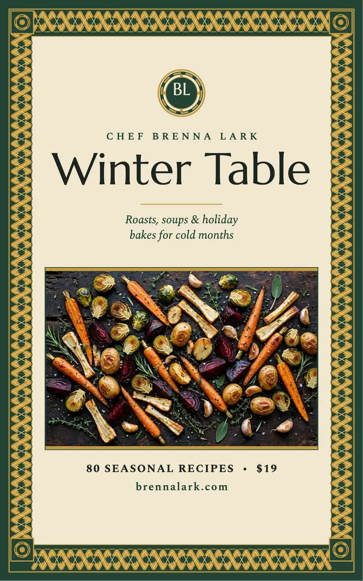 Winter Table seasonal cookbook cover template
