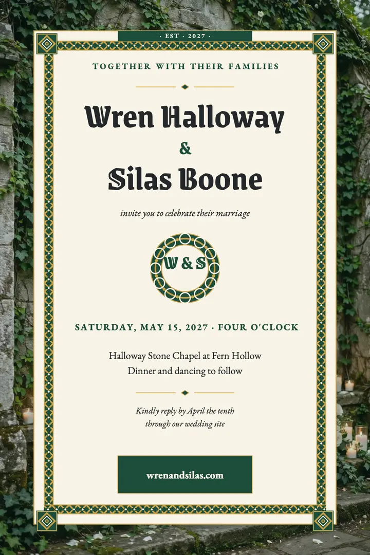 Wren and Silas knotwork wedding poster template
