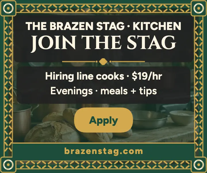 Brazen Stag pub kitchen hiring ad template