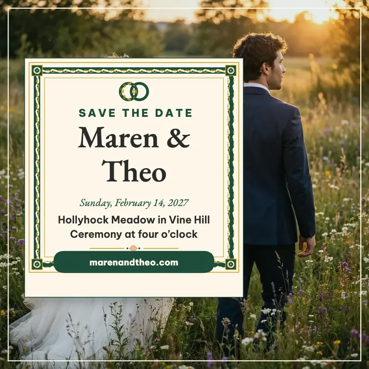 Maren and Theo knotwork save the date: save the date post template