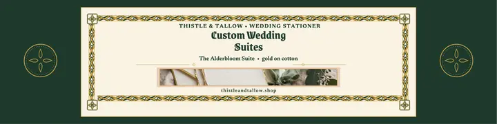 Thistle and Tallow knotwork wedding suite banner: wedding suite etsy banner template