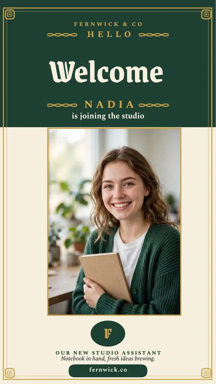 Fernwick welcome aboard story: welcome aboard story template