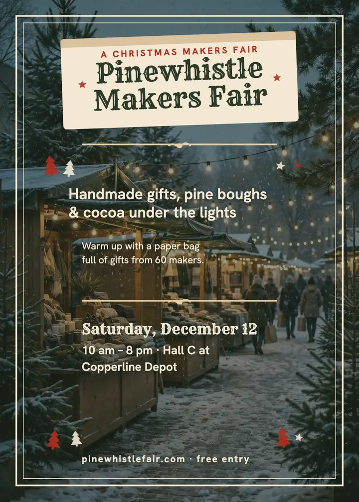 Pinewhistle Christmas market invitation: christmas market invitation template