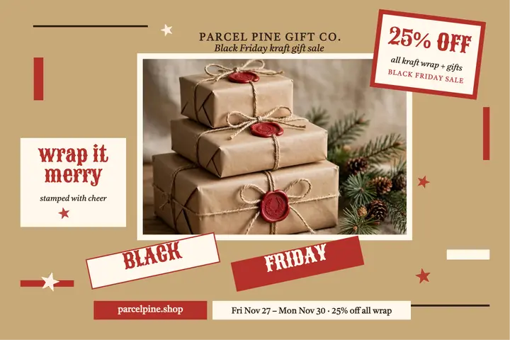 Parcelpine Black Friday kraft gift sale template