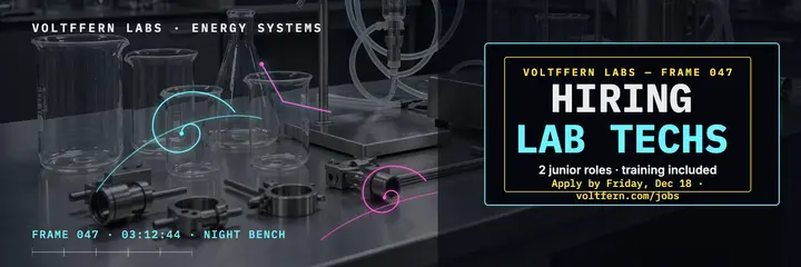 Voltfern Labs hiring lab techs header template