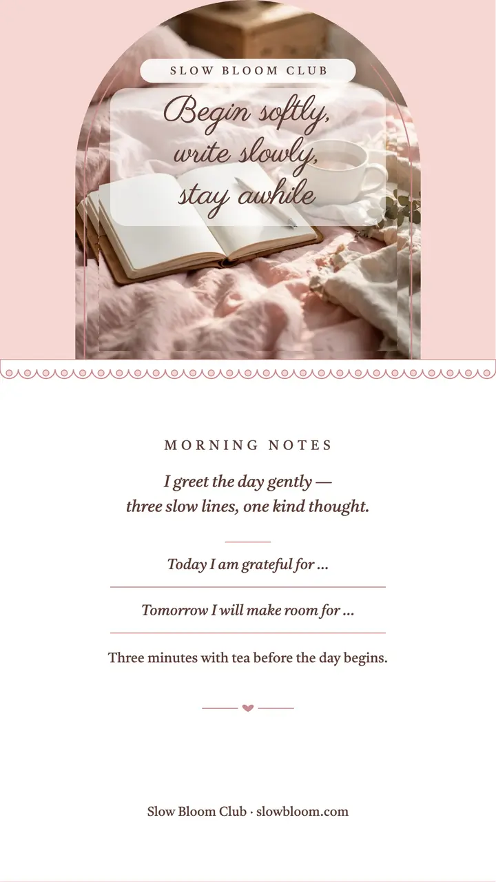 Slow morning lace affirmation story template
