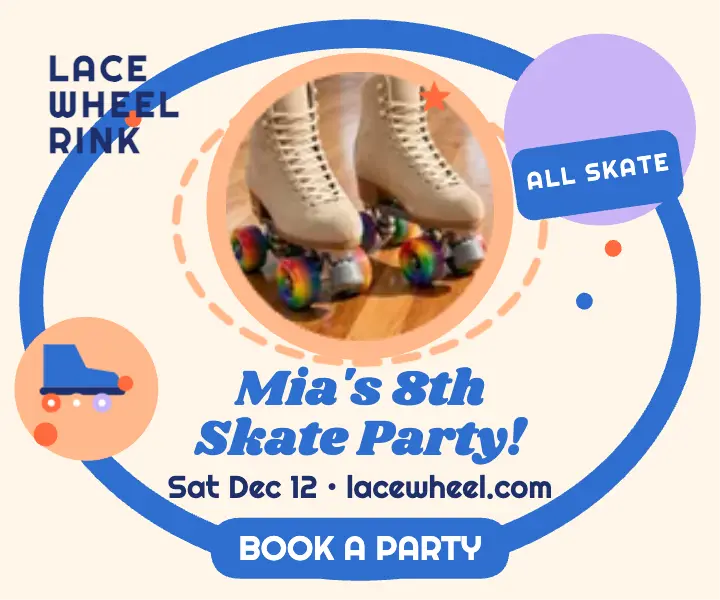 Lacewheel birthday skate party ad template