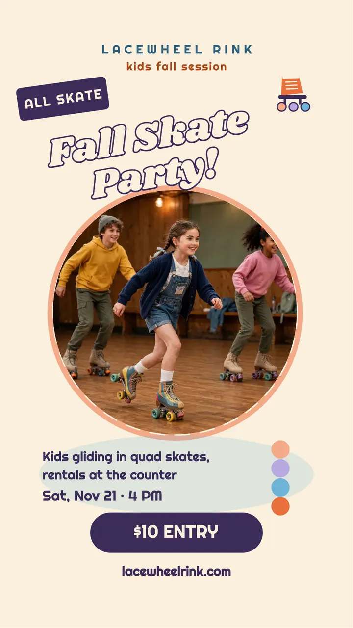Lacewheel Rink fall skate party story template
