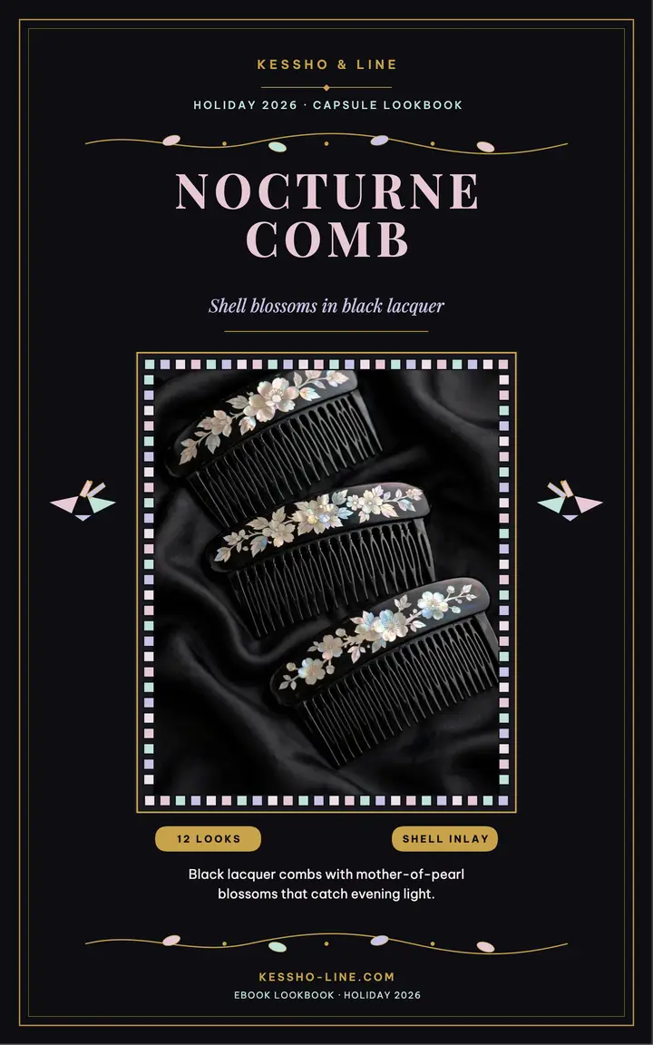 Kessho Nocturne Comb lookbook cover template