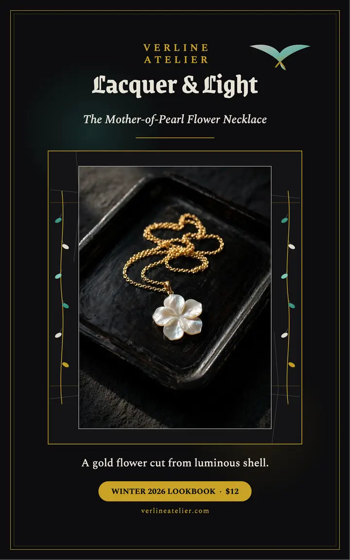 Verline lacquer jewelry lookbook cover template
