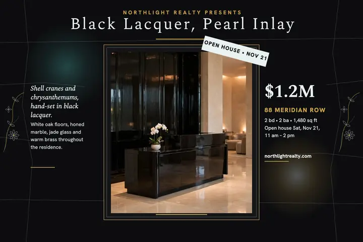 Lacquer lobby condo postcard, Northlight template