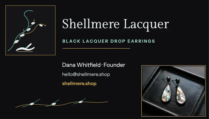 Shellmere Lacquer shell earrings card template
