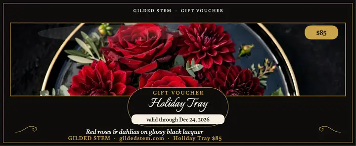 Gilded Stem holiday tray gift voucher template
