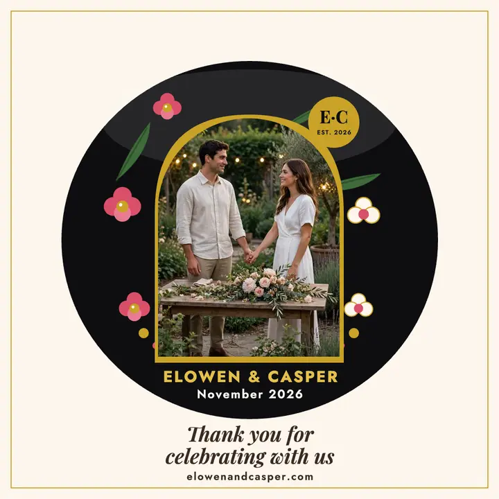 Lacquer tray wedding thank you template