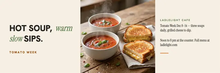 Ladlelight Cafe soup week header template