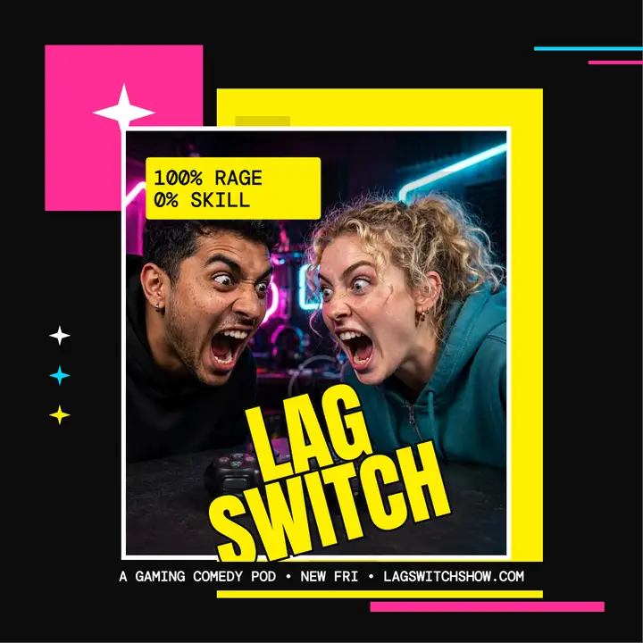 Lag Switch gaming comedy podcast cover template