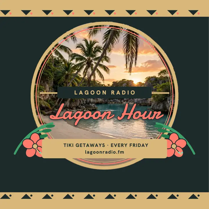 Lagoon Hour tiki getaway podcast cover template