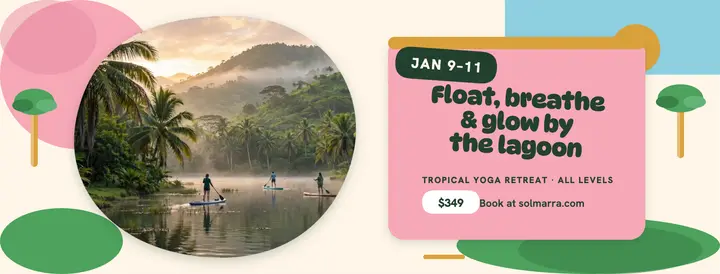 Solmarra lagoon yoga retreat cover template