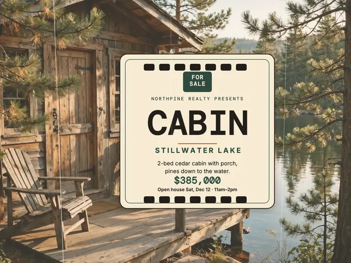 Cabin at Stillwater film slide template
