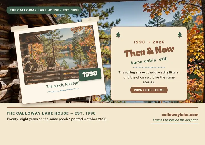 Calloway Lake House then and now keepsake: then and now keepsake template