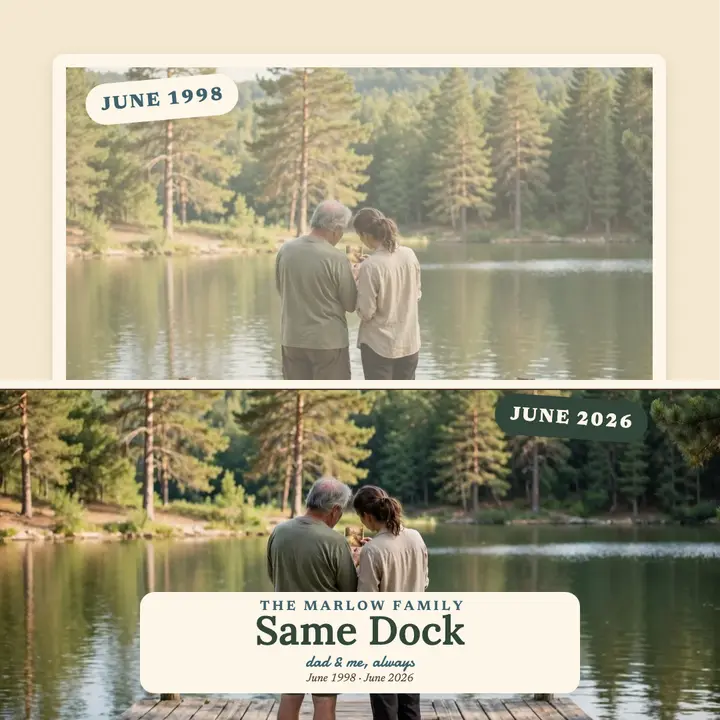 Marlow lake dock then and now post: then and now post template