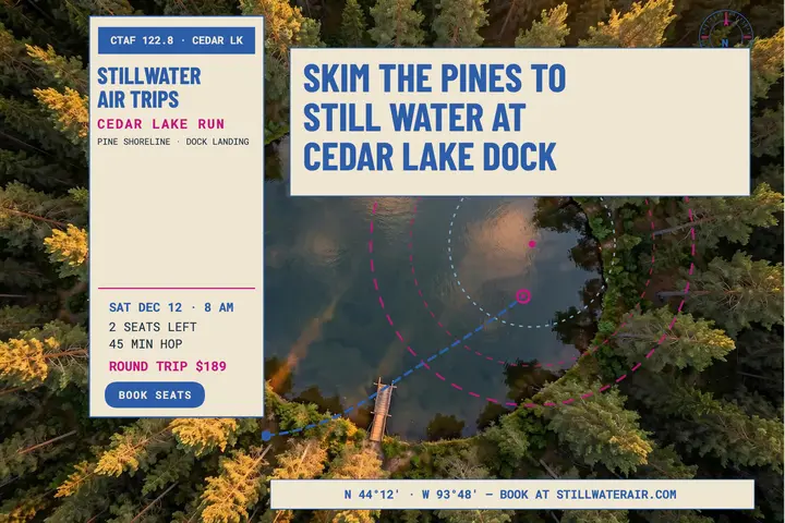 Cedar Lake air run postcard template