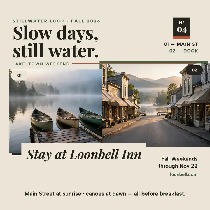 Stillwater Loop lake-town weekend post template